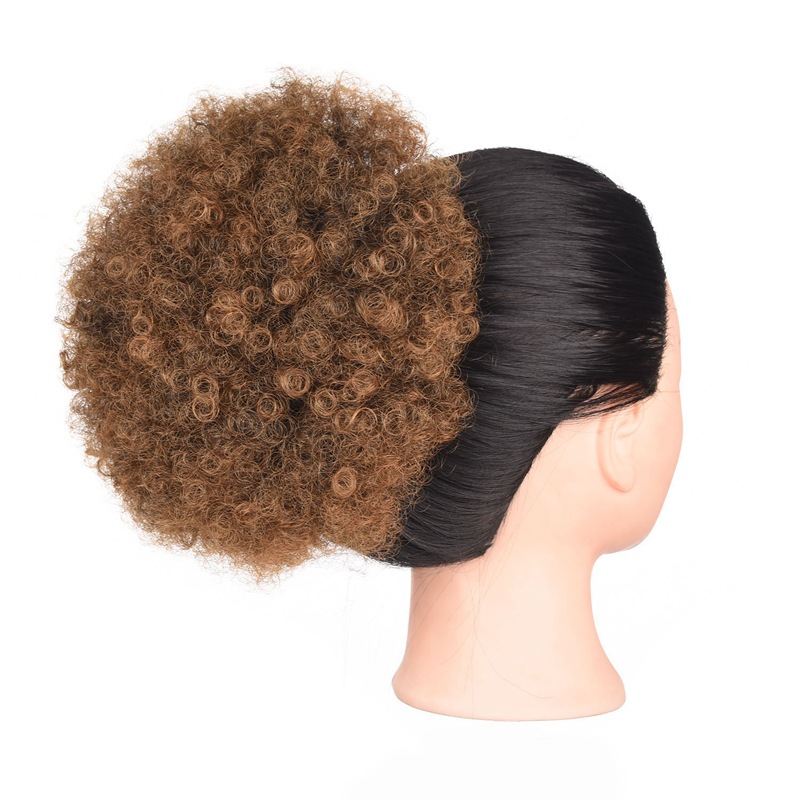 Factory Price Manufacturer Supplier Fluffy Curly Hair Bun Synthetic Hair Buns Extensions For Ladies