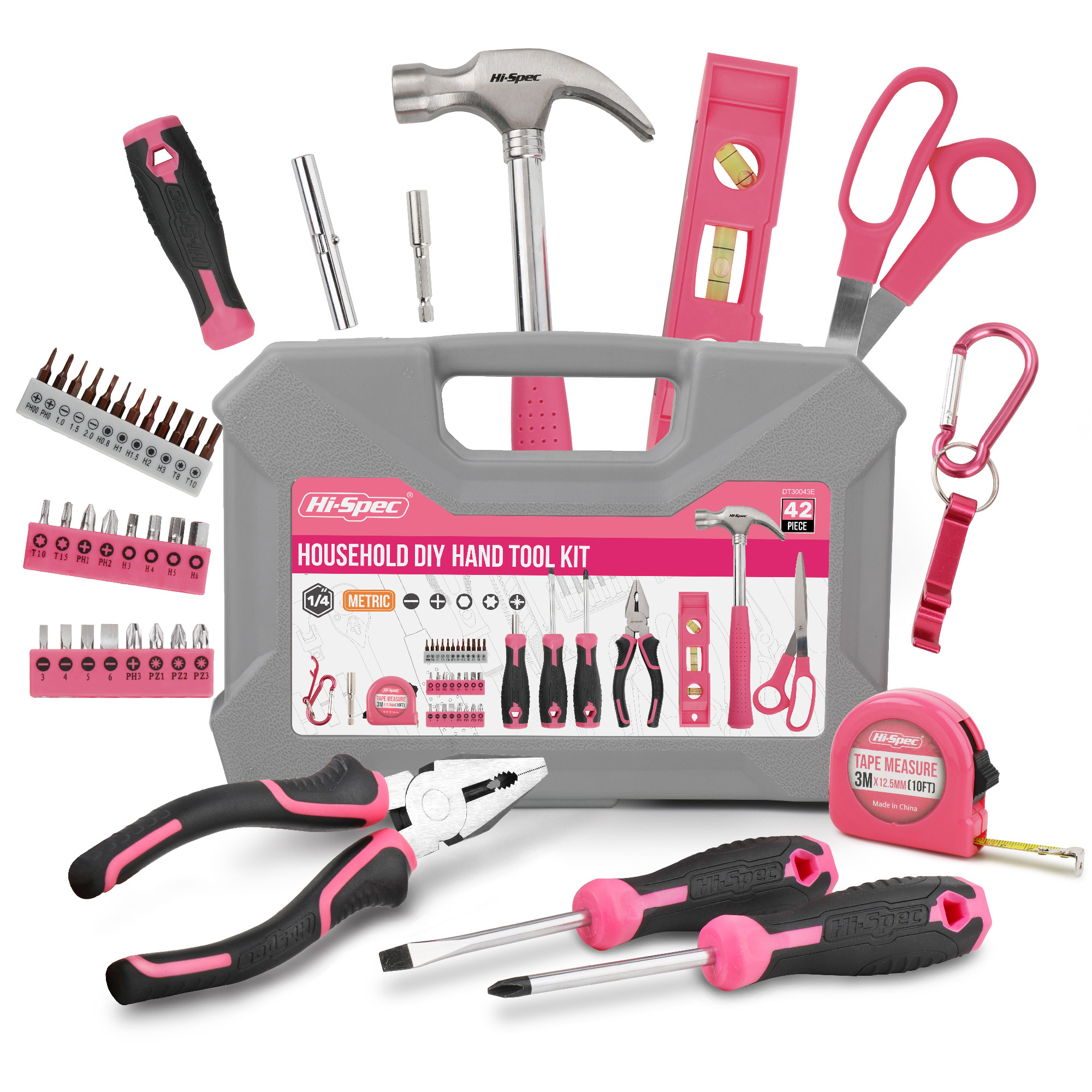 42pc Home & Office Tool Kit Set for Ladies & Woman Essential Hand Tools for Basic Household DIY Repairs. OEM ODM Supported