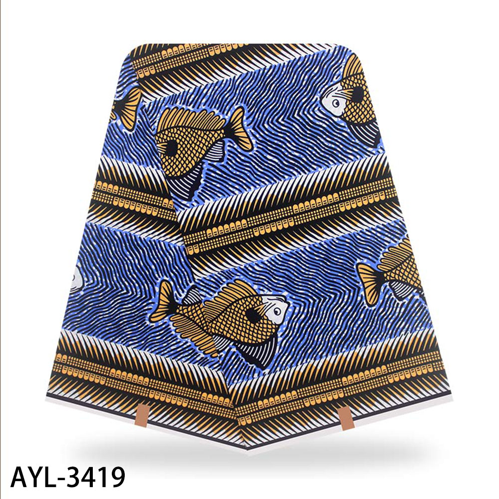 High Quality 6 Yards 1Piece 100% Cotton African Ankara Real Wax Prints Fabric