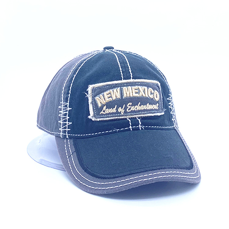 Vintage 3D-embroidery washed men baseball cap custom logo