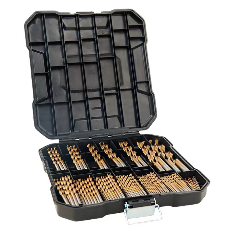 99pcs Titanium-Coated Drill Bit Set,Straight shank twist drill.Versatile HSS Kit for Metals, Wood and Plastic,Round handle