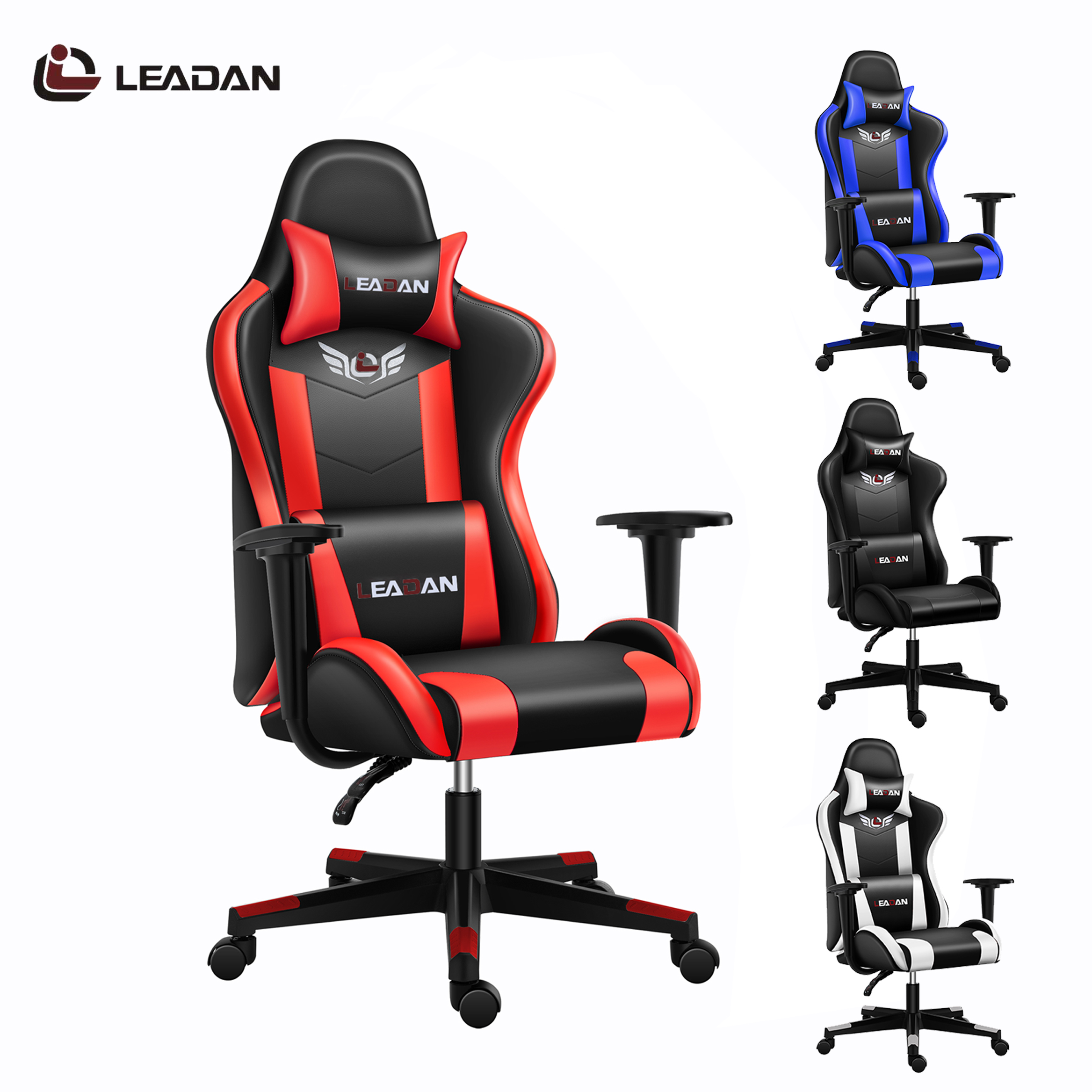 LEADAN fantech эргономичный напольный игровой стул, оптовая продажа, компьютерный ПК со светодиодной подсветкой и динамиком footrrest 2021 RGB