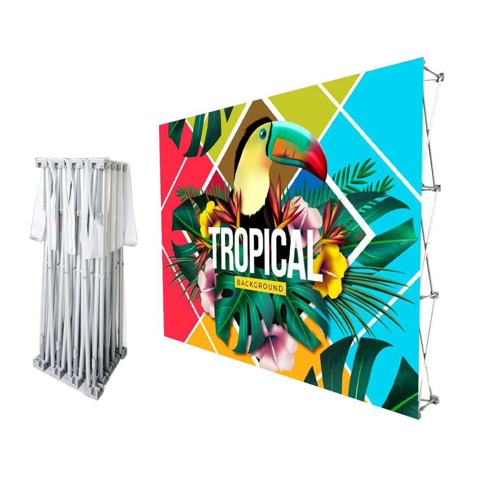Portable exhibition booth wall banner stand straight backdrop tension fabric pop up display for trade show