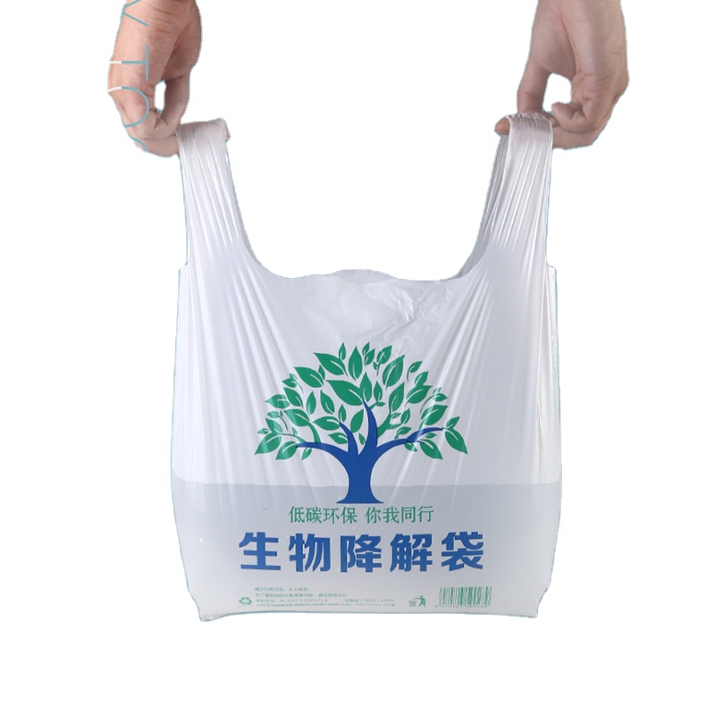 custom low carbon and environment protection degradable vest tote bags