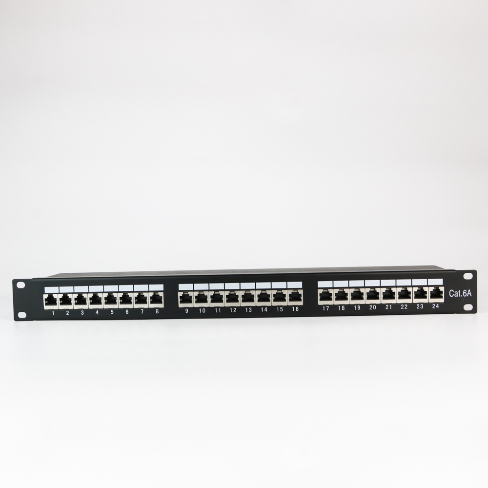 Сетевая экранированная коммутационная панель RJ45 1U FTP Cat6A 24 порта коммутационная панель