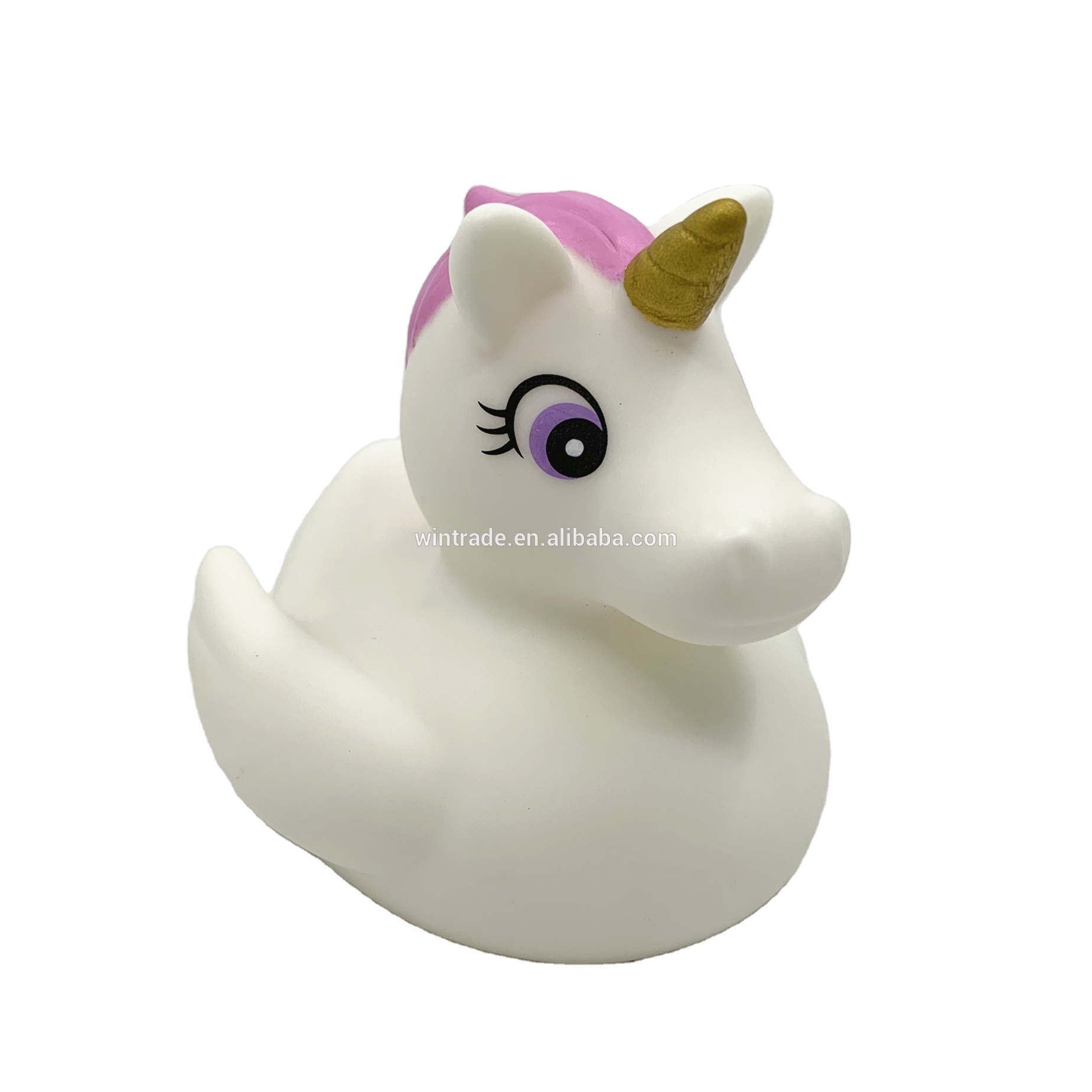 Waterproof baby pink hair unicorn flashing water bath toys for girl