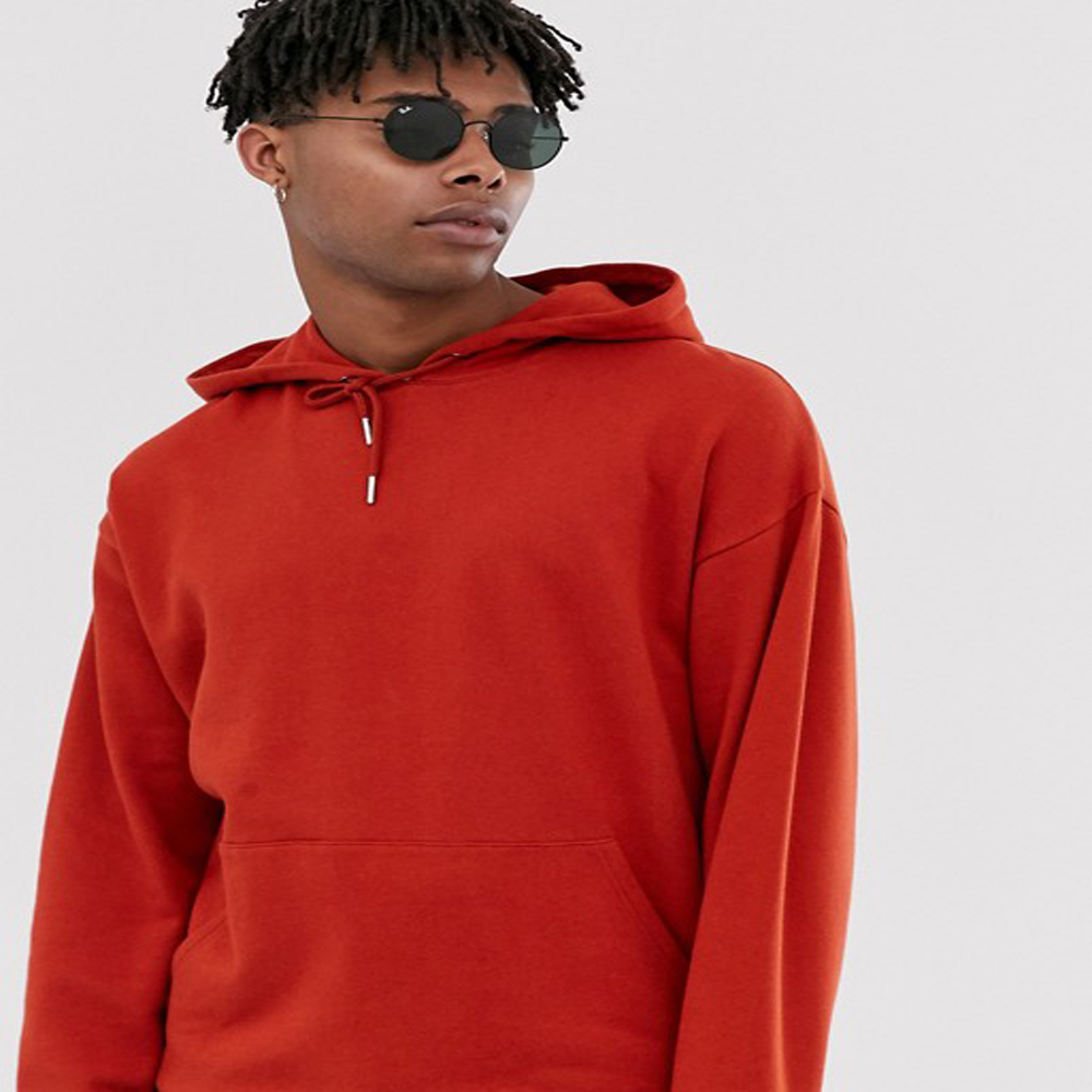 100% органический хлопок случайные пустые длинные рукава Pocket Cotton Hoodie
