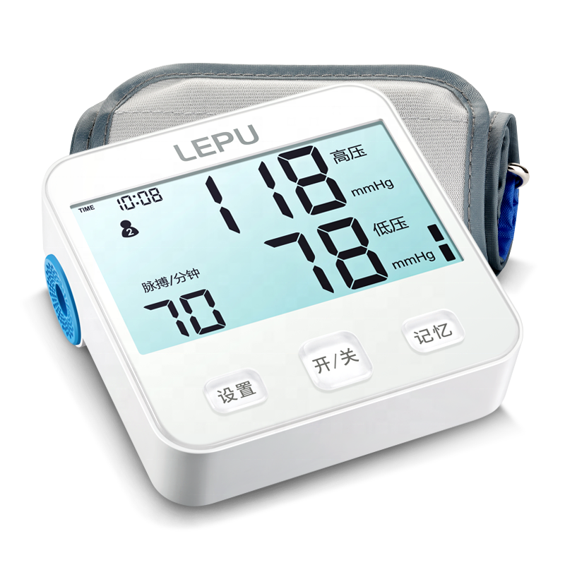 Lepu Large LCD Display CE ISO Approved Cuff Free Home Medical Sphygmomanometer Bp Machine Digital Blood Pressure Monitor