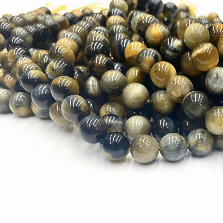 High Quality Natural Gemstone 6/8/10/12/14mm Colorful Tiger Eye Round Loose Beads Stone For DIY Making Jewelry