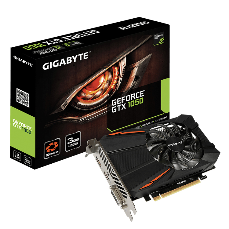 Видеокарта GIGABYTE NVIDIA GeForce GTX 1050 D5 3G с памятью GDDR5 (GV-N1050D5-3GD)