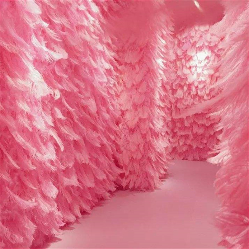 Colored Ostrich Feather Wall Events Photo Backdrop Wall Pink Ostrich Feathers for sale