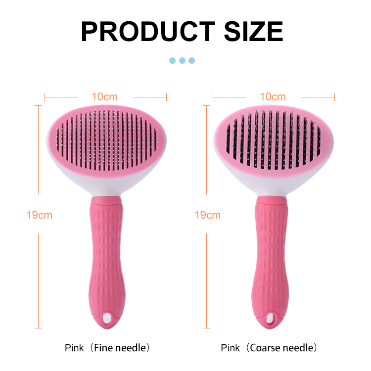 Amazon Hot Selling Dog and Cat Brush Pet Hair Comb Grooming Pet Steel Comb with One-click Hair Removal