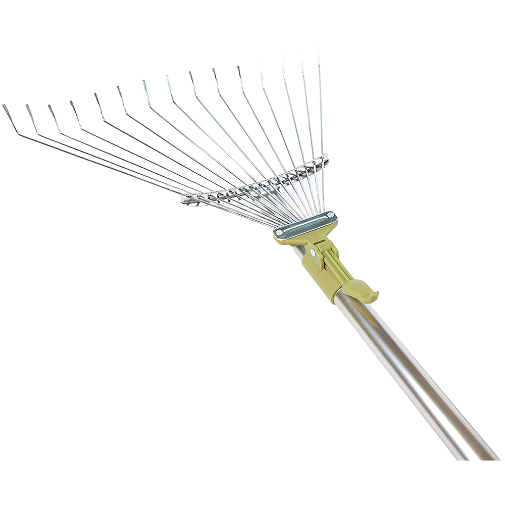 2021 AMZ Hot Sales Metal Adjustable Cleaning Leaves Sticks and Debris Yard Lawn roof Rake