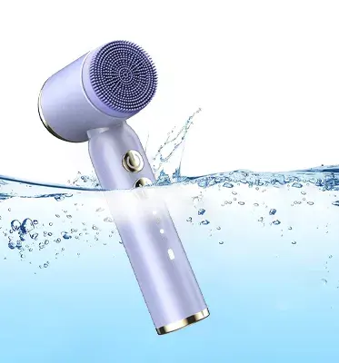 Hot Cold Silicone Facial Cleansing Brush With Led Electric Facial Cleansing Brush Rechargeable