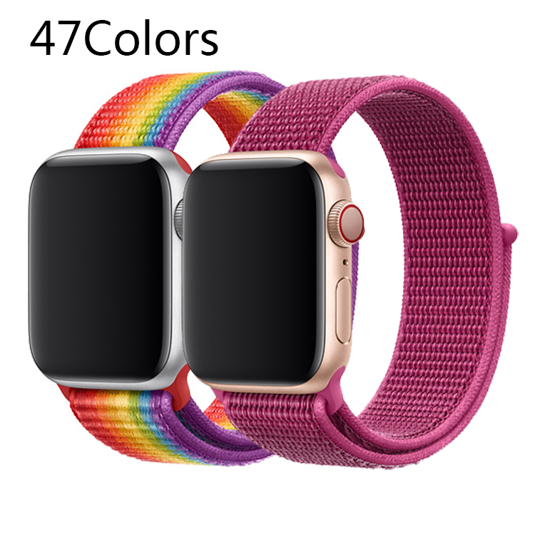 Спортивный нейлоновый ремешок для Apple watch band Series 4 Series 3 Series 2 Series 1, Плетеный ремешок для iwatch, новый цвет