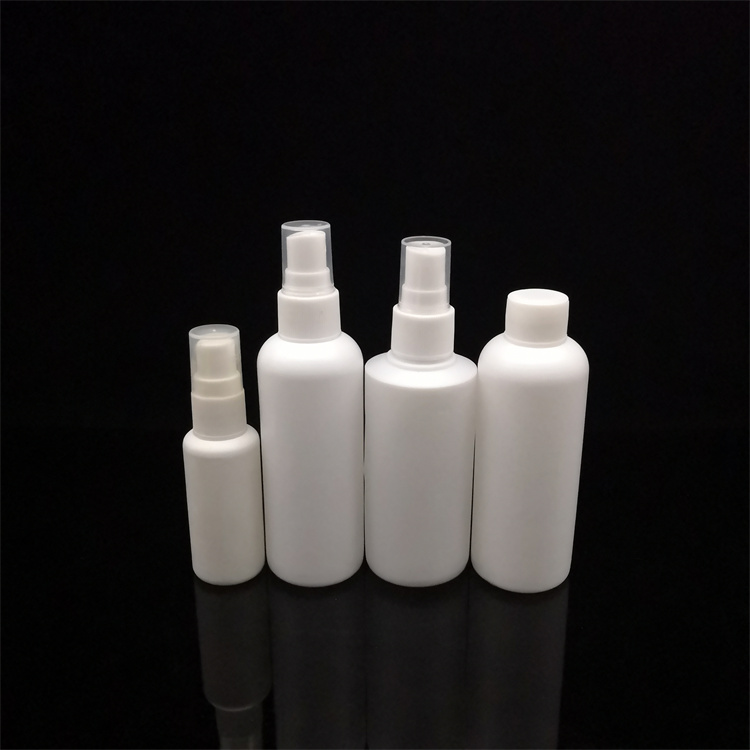 Custom Empty 50ml 60ml 80ml 100ml 150ml recycled plastic fine mist bottle white pet spray bottle
