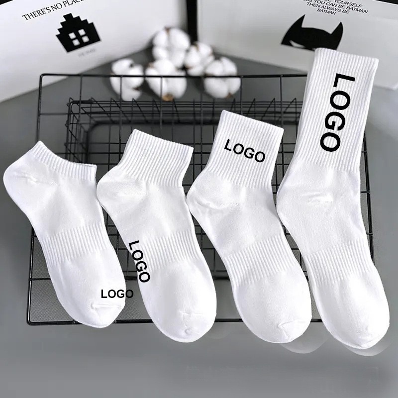 Custom Socks Design Own Logo Crew Socks No Minimum Order Private Your Label Bamboo Cotton Black Man Sport Sock Elite Calcetines