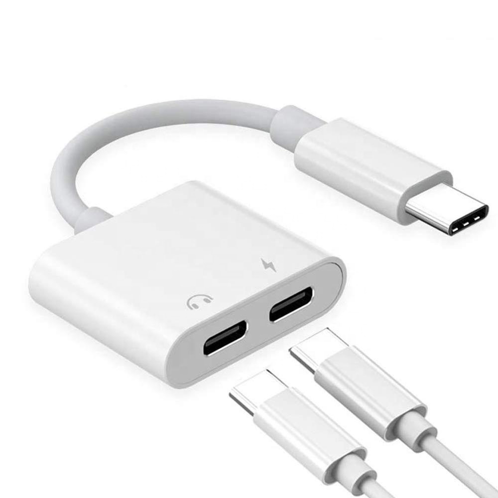 Разъем для наушников USB C 2 в 1 адаптер Type-C USB C AUX аудио разъем для наушников адаптер питания кабель конвертер для iphone apple