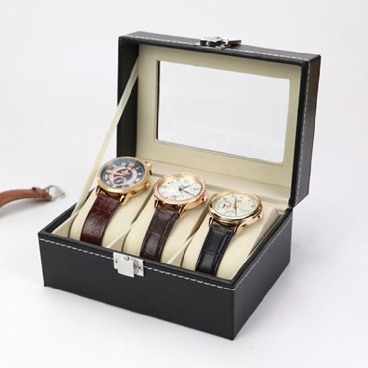 Mydarb 2 Slots Leather Finish Luxury Lacquer Watch Box