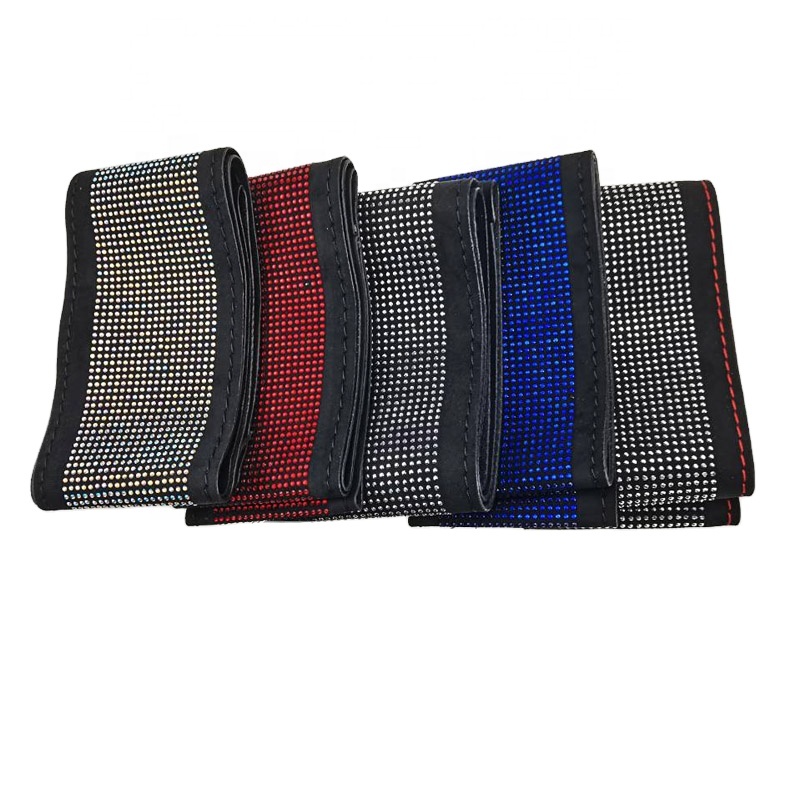 Fashion Universal Diamond Crystal Bling Hand Sewing Suede Steering Wheel Cover Stitch Multiple Colour