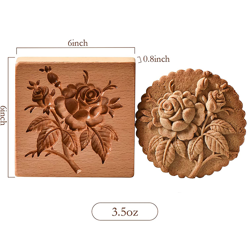 Amazon Dropshipping Rose Cookie Stamp Cookie Cutters Embossing Mold Craft Decorating Baking Tool Cookies