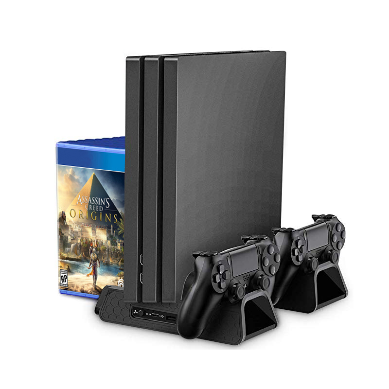 PS4/PS4 тонкий/PS4 Pro двойной контроллер зарядного устройства консоль вертикальная охлаждающая подставка зарядная станция светодиодный вентилятор для ps4