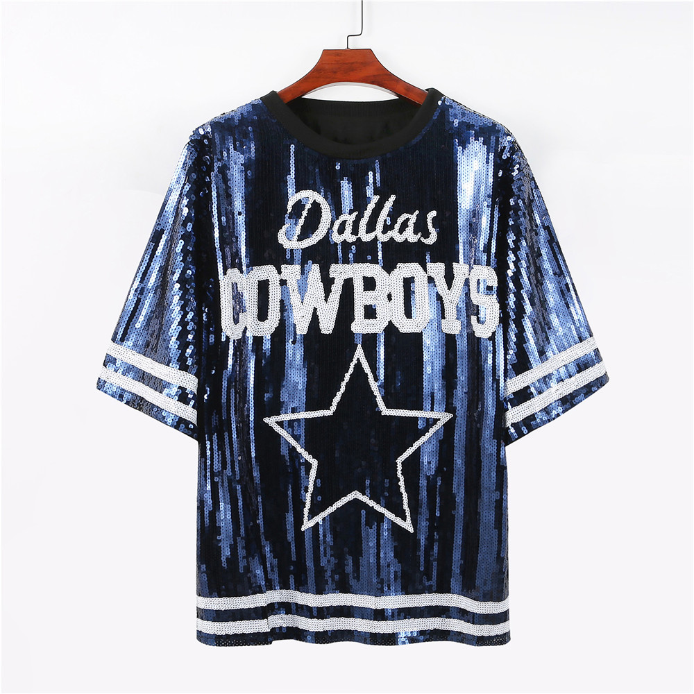 New Arrival Style Blue Party Dresses Sequin Dallas Cowboys Sequin Jersey