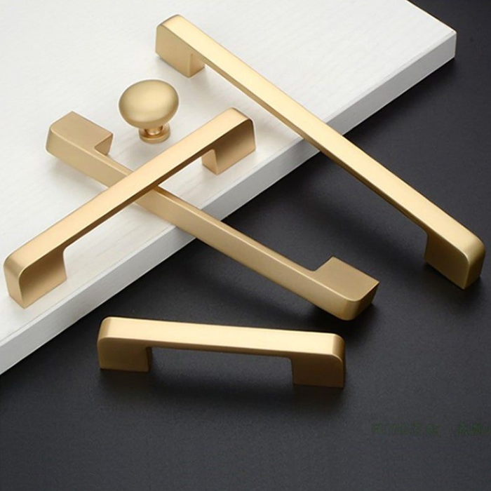 Brass Luxury Handles And Knobs Cabinet Handles Furniture Custom Hardware Metal Drawer Round Brass Gold Black Handle And Knob