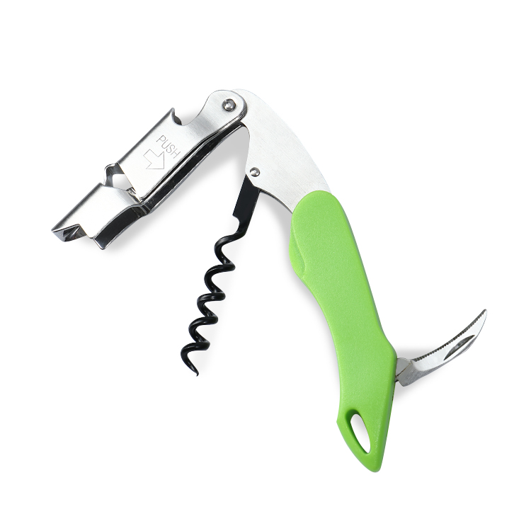 Professional Stainless Steel Light Green Handle All-in-one Corkscrew, Bottle Opener and Foil Cutter