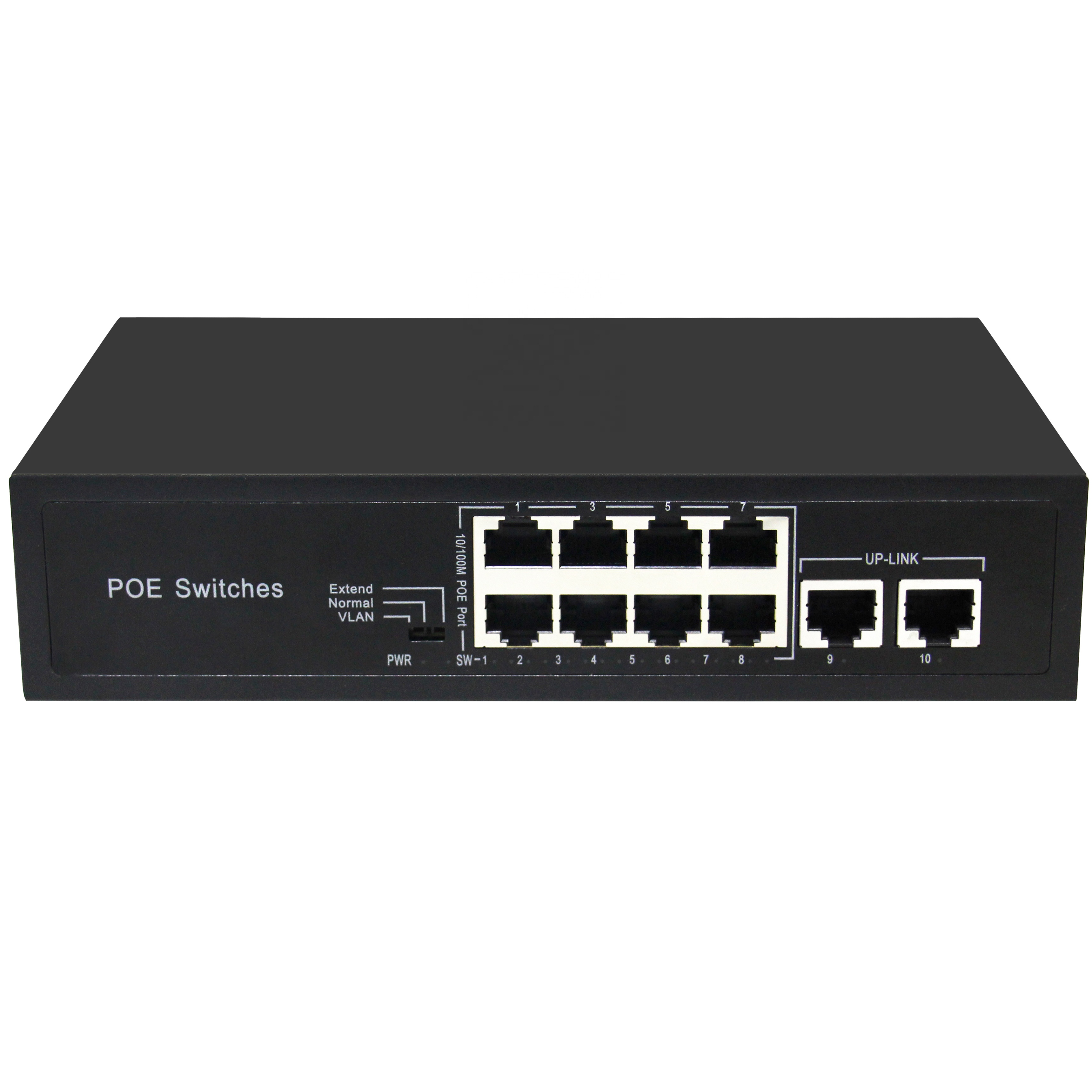 Лидер продаж, коммутатор IEEE802.3 af /at с 10 портами, 100 Мбит/с, с 8 портами PoE и 2 исходящими чернилами