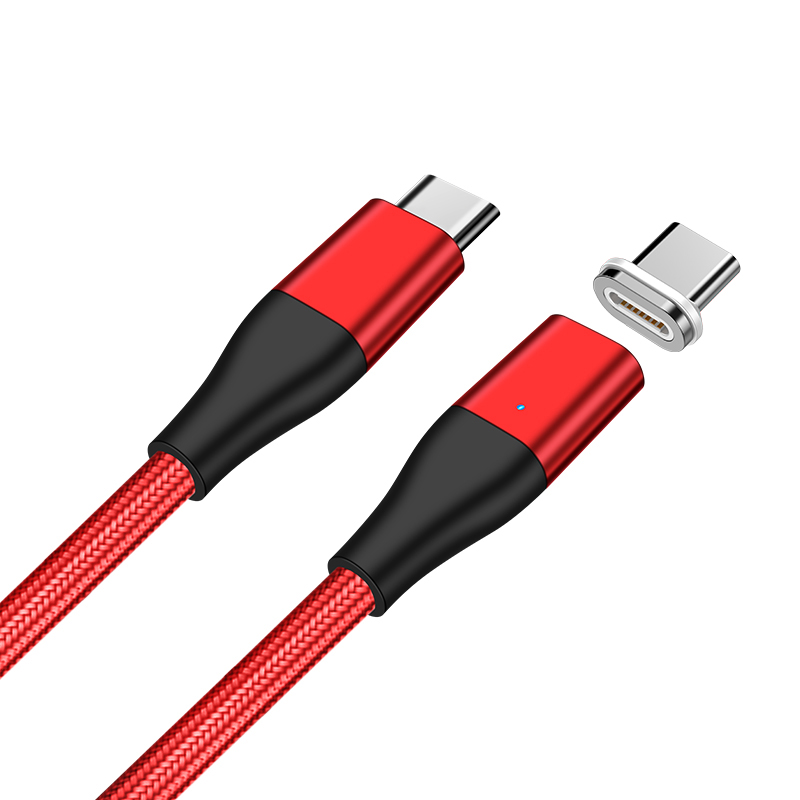 Nylon Braided PD 60W Laptop USB C to Type C Charger Cable Fast Charging Magnet Data Cable