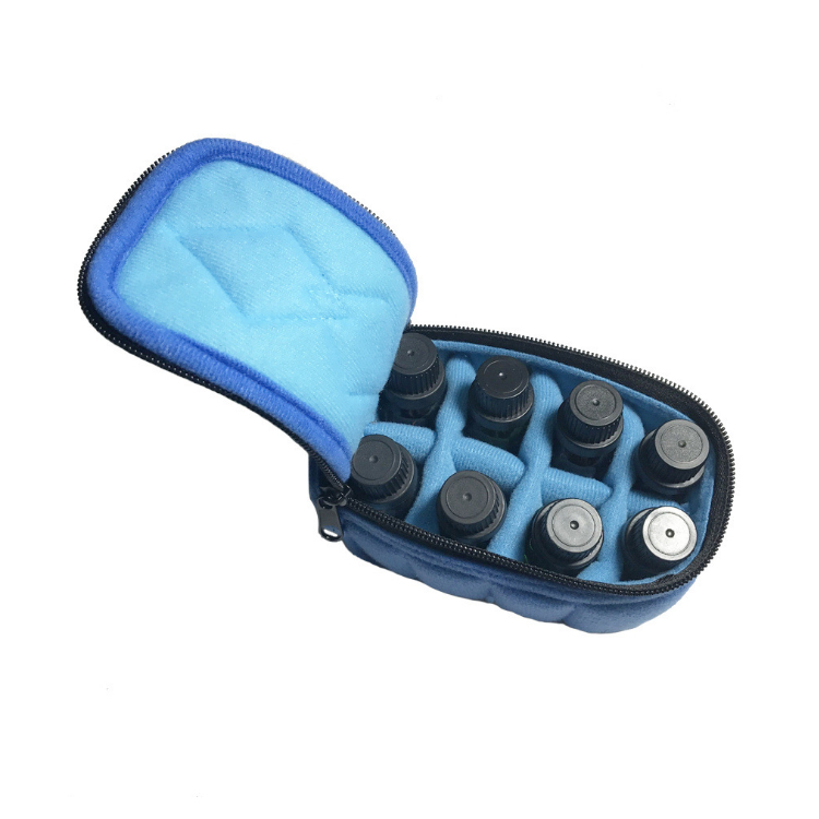 8 grid essential oil bag 5ml10ml15ml travel portable storage bag velvet portable cotton quilted shockproof