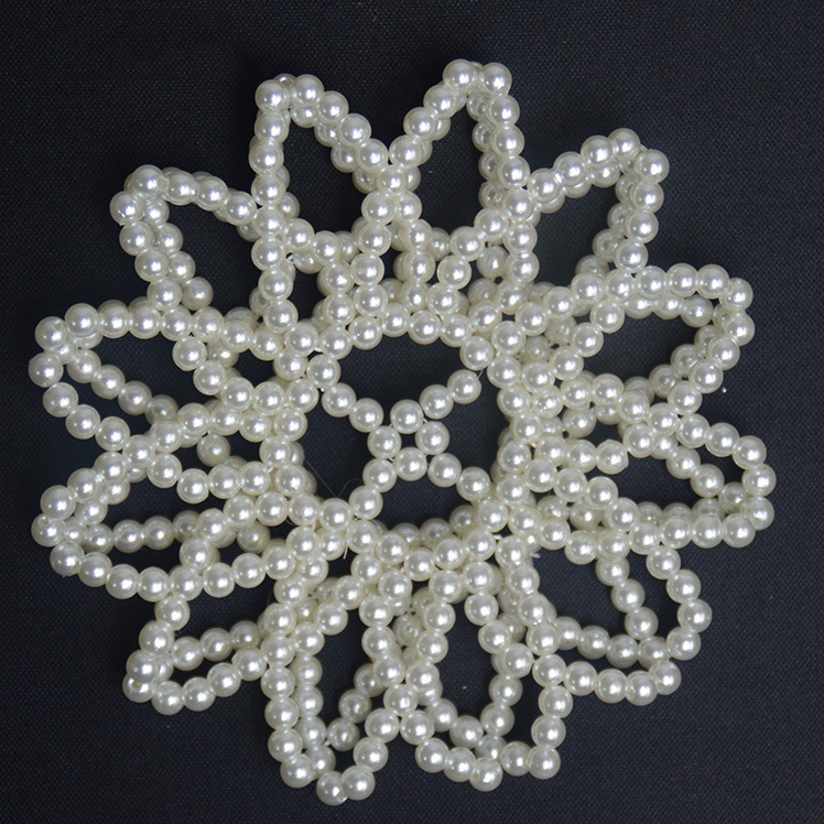 Liberty Gifts pearl bun hair accessory hair bun maker pearl high quality ladies handmade knit mesh fabric pearl bun cover