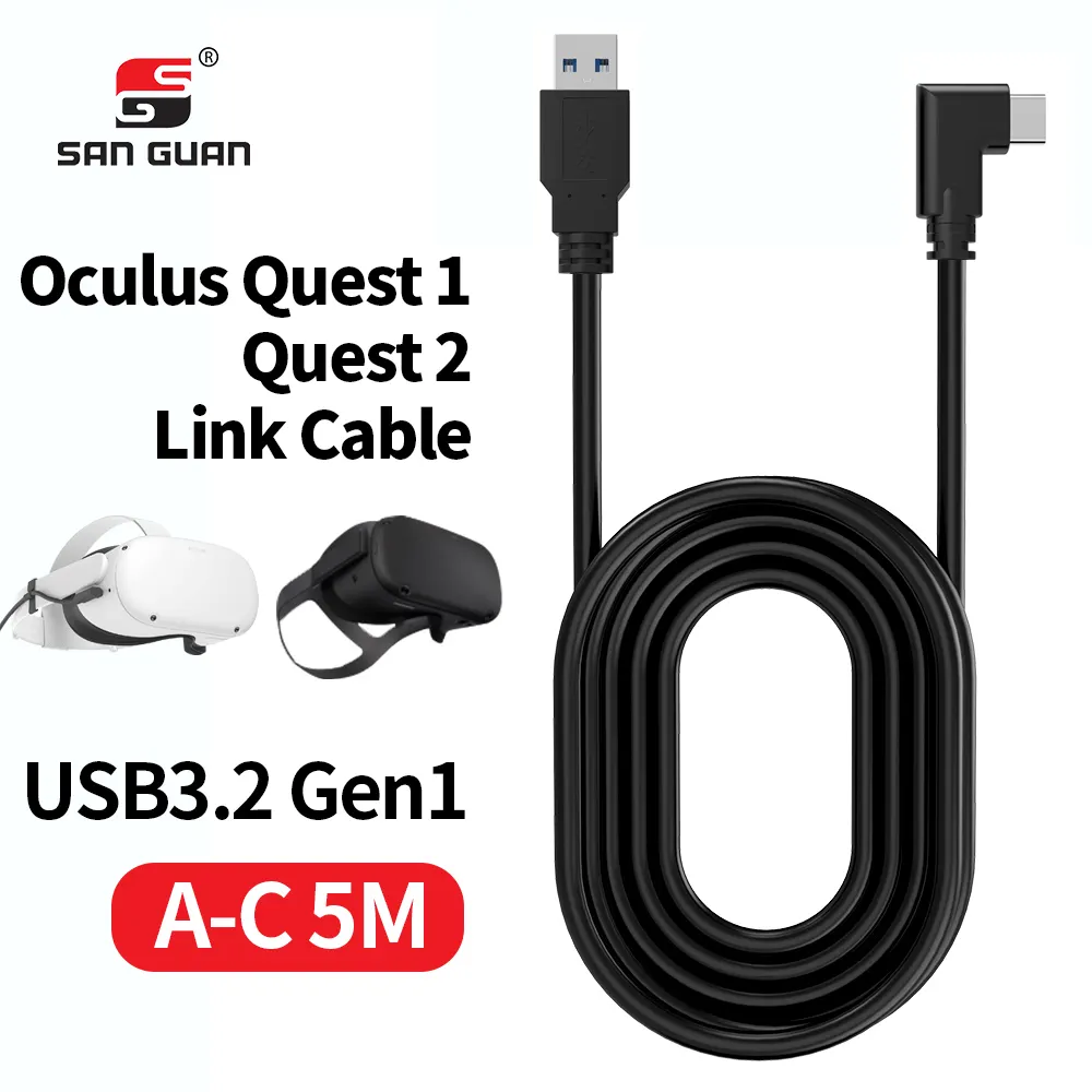 Oculus вопросы 2 прямоугольный кабель Usb 3,2 Gen1 Type-C кабель для VR Oculus вопросы 2 соединительный кабель
