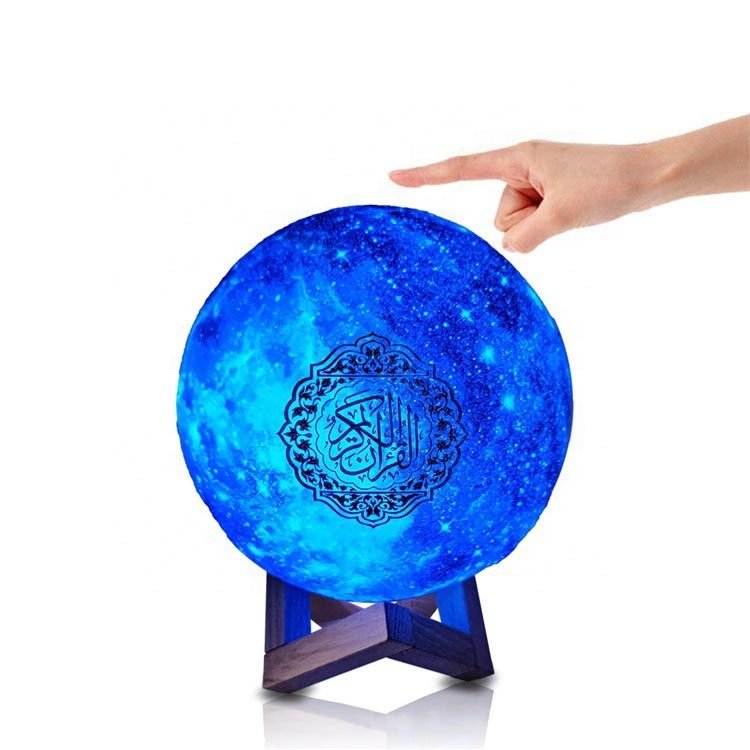 LED сенсорный Свет Портативный Коран динамик Звездный Коран луна лампа динамик 18 см