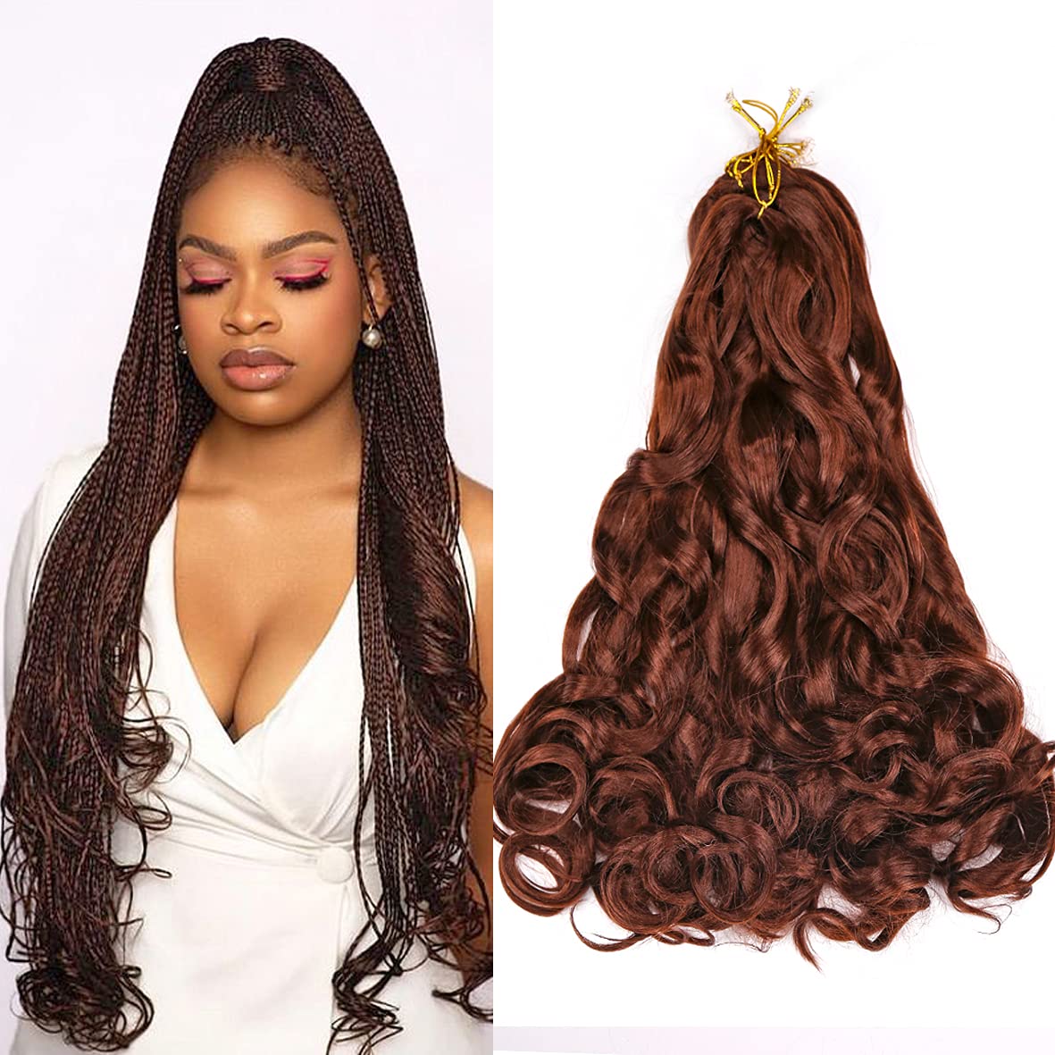 Pre stretched Braiding Hair 20 Inch Curly Box Synthetic Hair Loose Wave Crochet Hair Extensions