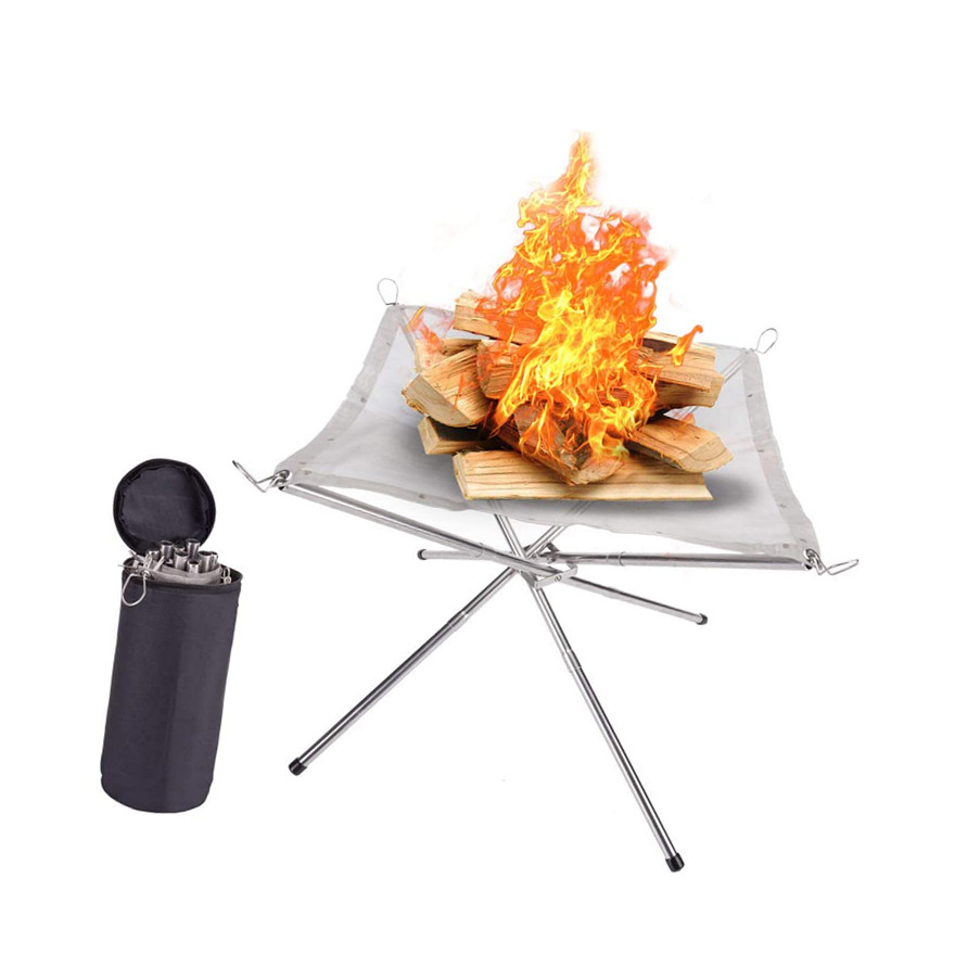 Lightweight Folding Outdoor BBQ stainless steel Bonfire Fire Pits wood burning outdoor