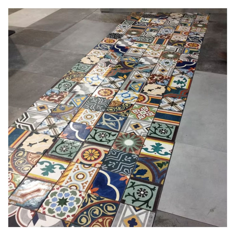20X20CM High Quality Handmade Design Porcelain Flower Floor Ceramic Encaustic Cement tile Bar Counter Wall tile