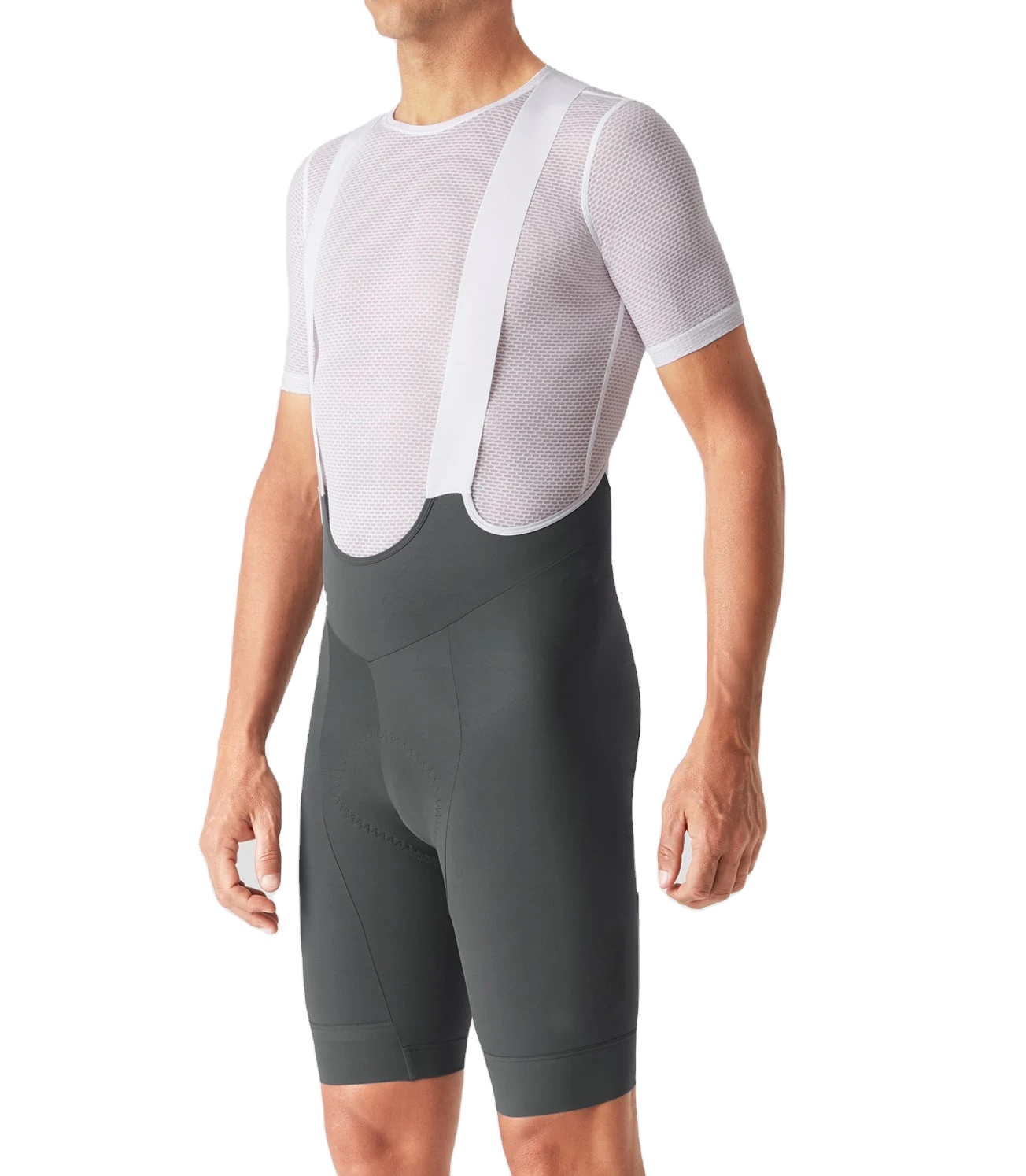 New gray cycling breathable bib shorts for man