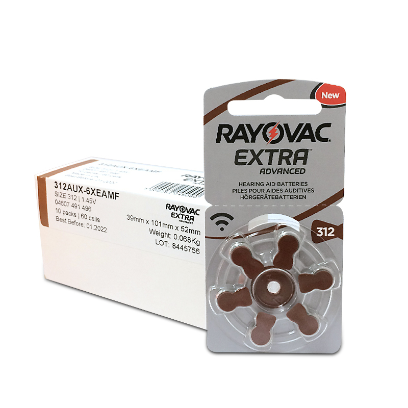 RAYOVAC EXTRA A312, Цинковый слуховой аппарат для дыхательных аппаратов