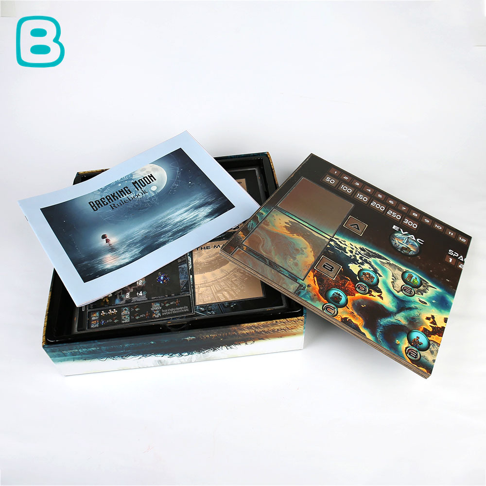 Top Quality Play Board Game Custom Quad-fold Printing Board Dark Color Board Game With Accessory Custom