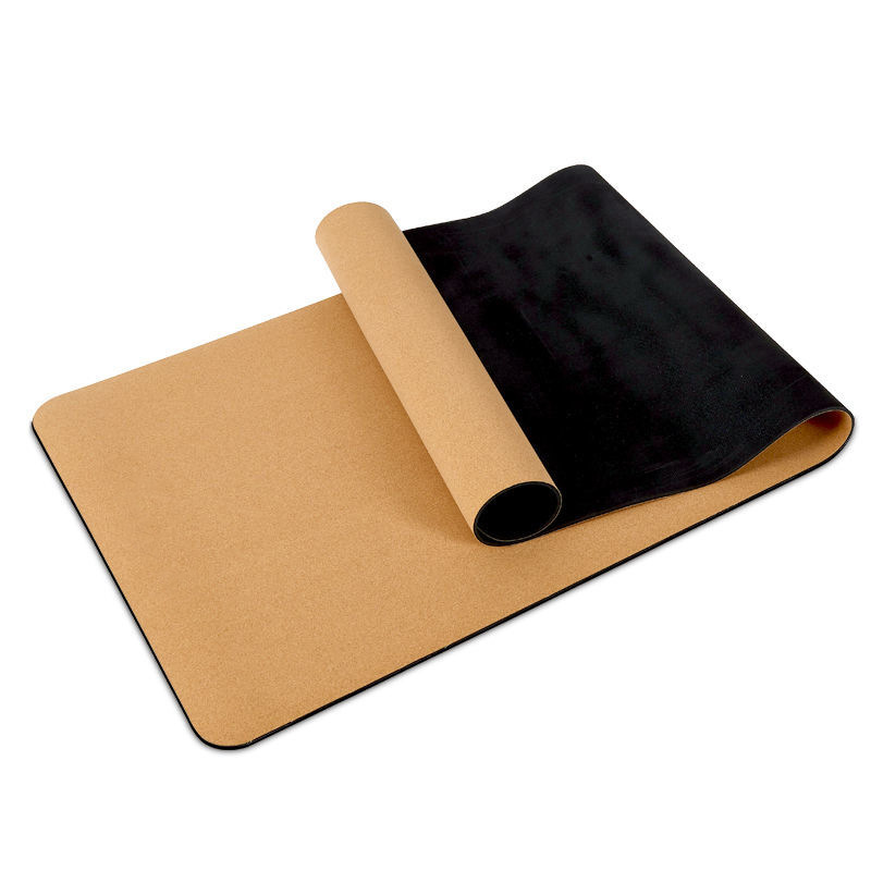 SENDROAD custom logo eco friendly yoga natural fitness double layer cork TPE yoga mat