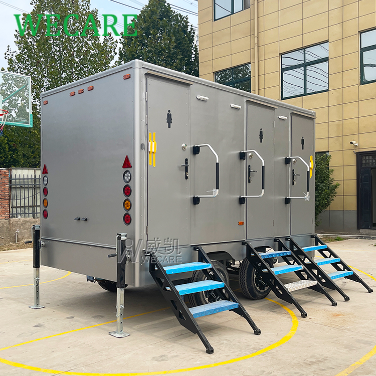 Wecare Custom Outdoor Mobile Bathroom Camping Toilet Trailer Toilette Luxury Portable Restroom Toilet and Shower Room for Sale