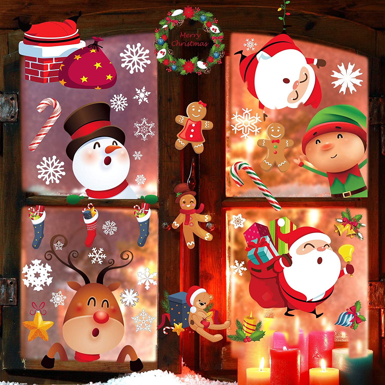 Christmas Window Clings Xmas Santa for Glass Window Christmas Window Decorations