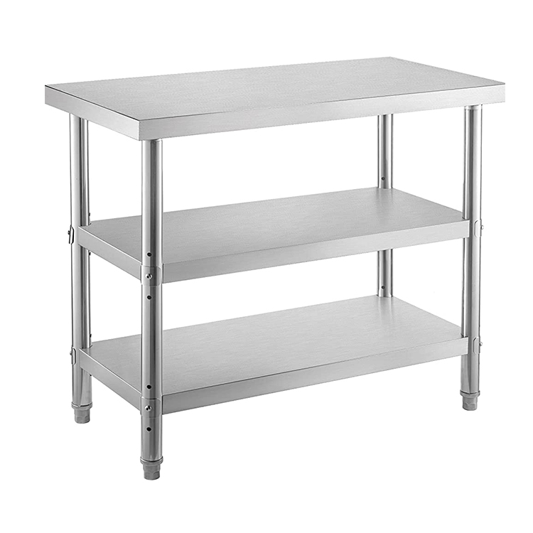 3 Layer Stainless Steel Work Table 48 "X 24" Heavy Duty Work Table for Commercial Kitchen Food Preparation