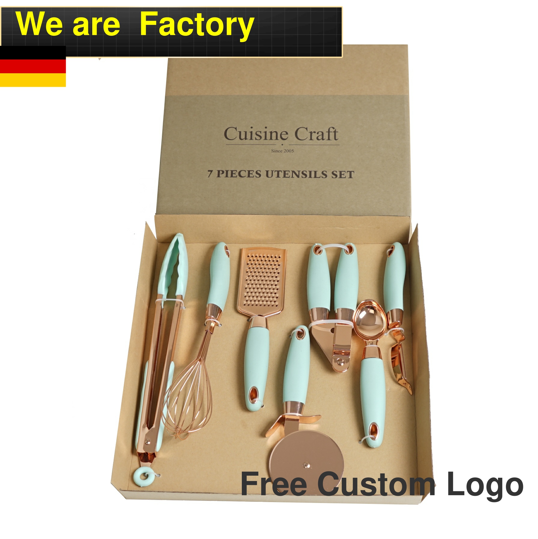 Kitchen Gadget Set Copper Coating Stainless Steel With Soft Touch Handles Cooking Set Kitchen Tool Utensil