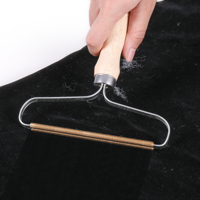 Lint Roller Remover Clothes Fuzz Fabric Shaver Wood Brush Tool for Sweater Woven Coat Sweater Shaver