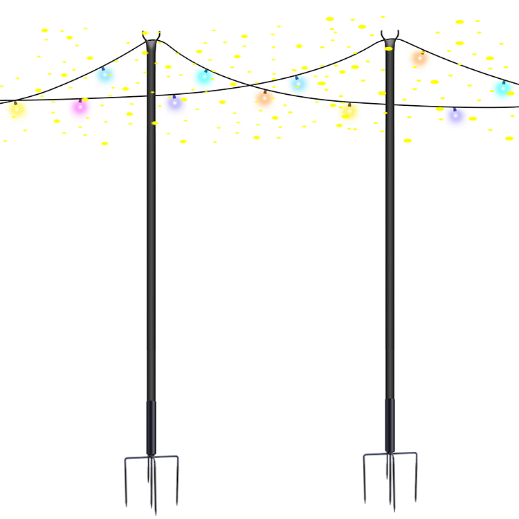 JH-Mech Hot Sale Patio Lawn Sturdy Metal Galvanized Steel String Light Poles