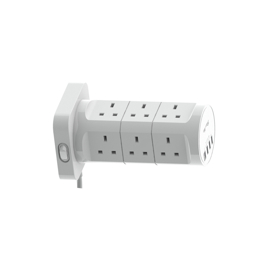 Power Strip Tower 12 AC Outlets With 4 USB Ports Charging Station Long Extension Cord Multi Outlets Circuit Breaker