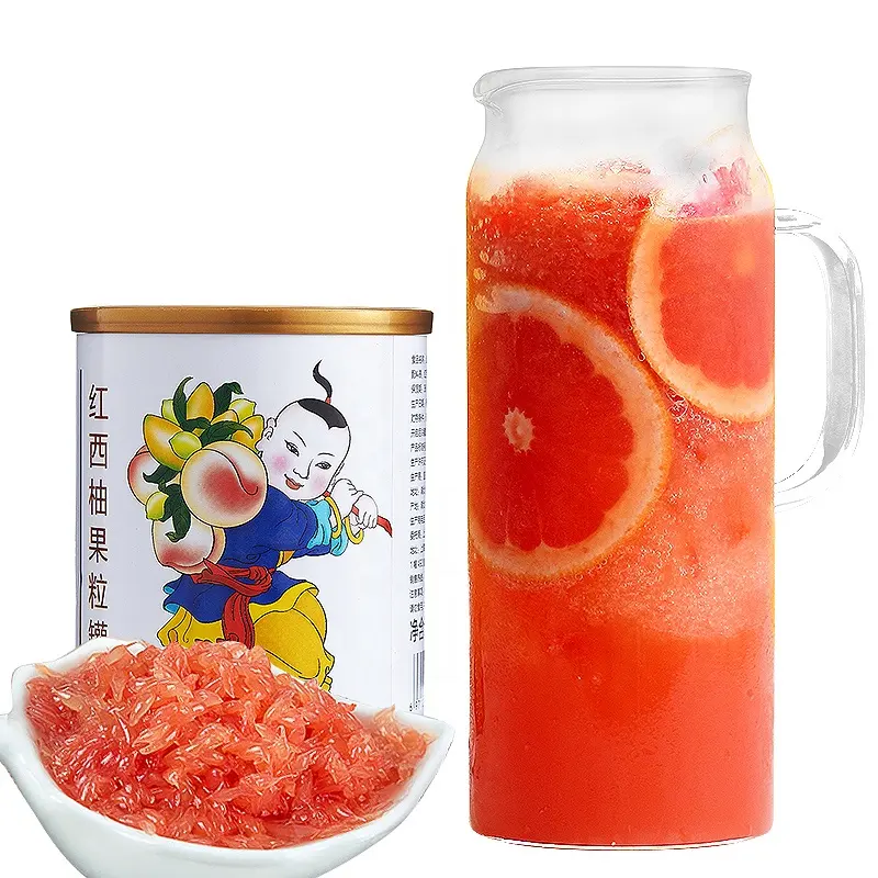 850g Canned Fruit Canned Red Grapefruit Granules for Bubble Tea Ingredients